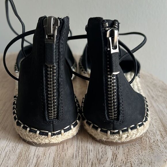 Eileen Fisher Lee Leather Espadrille Sandal, Black, 6, NWOB - Picture 4 of 6